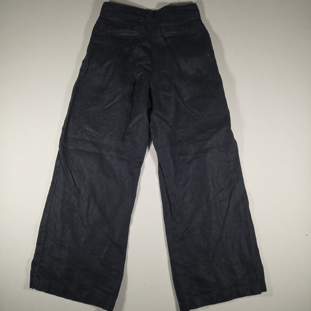 Halston Linen Pants Womens Size 8 Wide Leg Baggy - Picture 2 of 7
